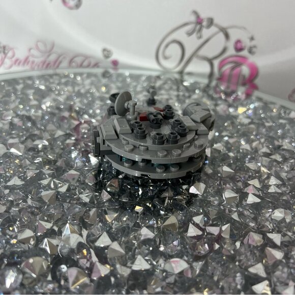 Disney Star Wars Lego millennium falcon mini Gray Miniature Spaceship Toy - Picture 4 of 5